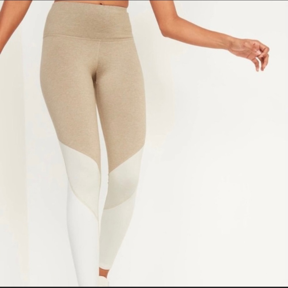 Old Navy Active CozeCore Neutral Tan Leggings